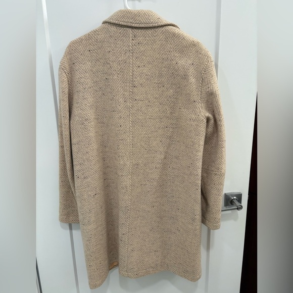 Vintage Braetan Cream Beige Wool Tweed Coat Size Medium - Picture 7 of 12